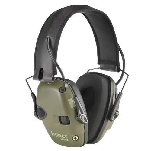 Impact Sport Earmuff, 22 dB NRR, Black/Hunter Green, Over-the-Head Impact Sport Earmuff, 22 dB NRR, Black/Hunter Green, Over-the-Head
