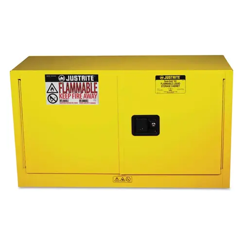 Yellow Piggyback Safety Cabinets, Self-Closing Cabinet, 17 Gallon Yellow Piggyback Safety Cabinets, Self-Closing Cabinet, 17 Gallon