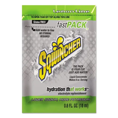 Fast Pack Drink Mix, Lemon-Lime, 0.6 fl oz, Pack, Yields 6 oz - pack of 200 Fast Pack Drink Mix, Lemon-Lime, 0.6 fl oz, Pack, Yields 6 oz - pack of 200