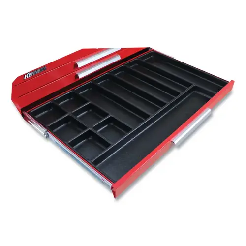 ABS Plastic Drawer Organizer, 2-Pc, 11 Compartments, 1 Adder, Used with 34 in Cabinet x 2 in Drawer, Black ABS Plastic Drawer Organizer, 2-Pc, 11 Compartments, 1 Adder, Used with 34 in Cabinet x 2 in Drawer, Black