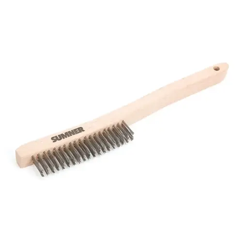 Steel Wire Scratch Brush, 13.8 in, 19 rows, Steel Bristle, Curved Wood Handle Steel Wire Scratch Brush, 13.8 in, 19 rows, Steel Bristle, Curved Wood Handle