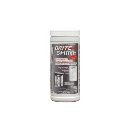 Brite Shine Stainless Steel Cleaner & Polish Wipes 6/40 count case Brite Shine SS Polish Wipes 6/40 count case
