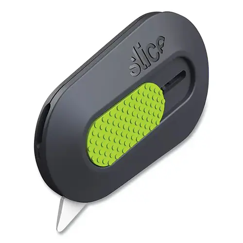 Mini Cutter, 2-1/2 in L, Automatic Retracting, Ceramic, Plastic Handle, Gray