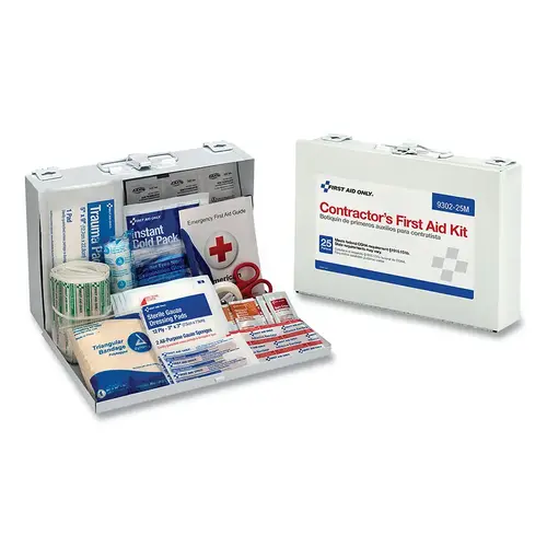 Contractor's First Aid Kit, Metal, Portable/ Wall Mount - pack of 12 Contractor's First Aid Kit, Metal, Portable/ Wall Mount - pack of 12