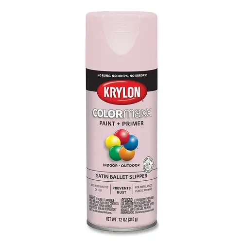 COLORmaxx Paint + Primer Spray Paint, 12 oz, Ballet Slipper, Satin - pack of 6 COLORmaxx Paint + Primer Spray Paint, 12 oz, Ballet Slipper, Satin - pack of 6