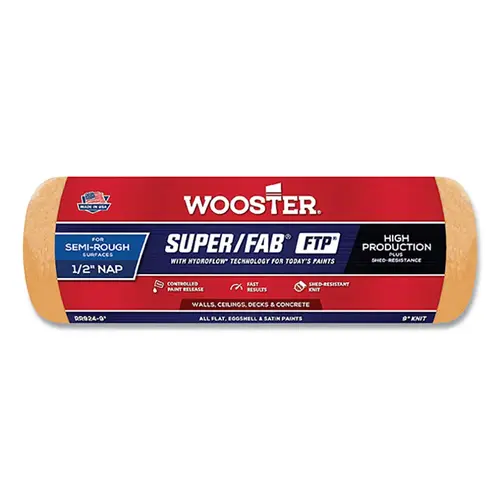 Super/Fab FTP Roller Covers, 9 in, 1/2 in Nap Length - pack of 12 Super/Fab FTP Roller Covers, 9 in, 1/2 in Nap Length - pack of 12