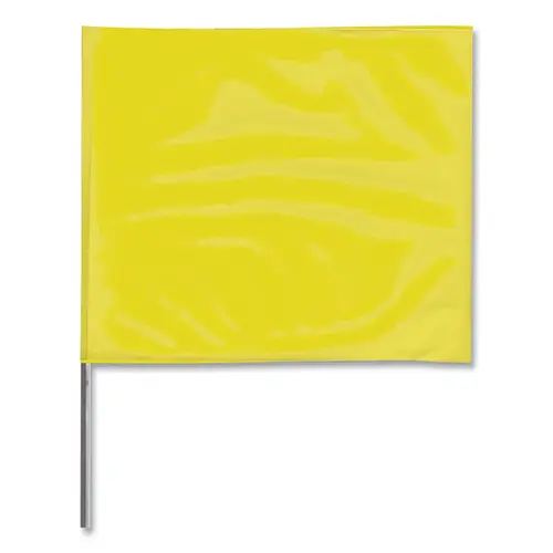 Stake Flags, 4 in x 5 in, 21 in Height, Yellow - pack of 100