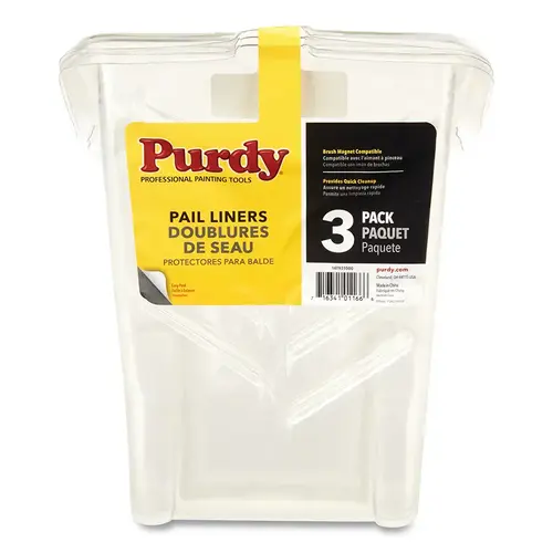 Pail Liner, Plastic, 1 qt, 3 Pack - pack of 18