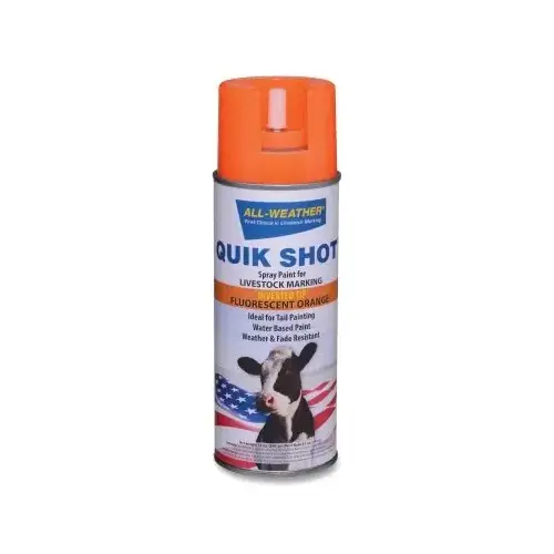 QUIK SHOT Tail Paint Spray Marker, 12 oz Spray Can, Inverted, Orange - pack of 12 QUIK SHOT Tail Paint Spray Marker, 12 oz Spray Can, Inverted, Orange - pack of 12