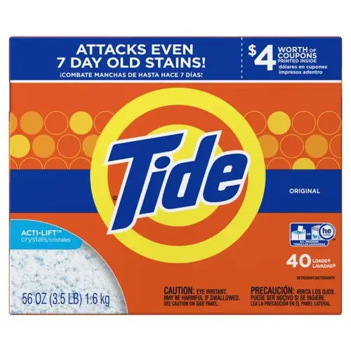 TIDE POWDER ULTRA HIGH EFFICIENCY ORIGINAL SCENT 40 LOAD White TIDE POWDER ULTRA HIGH EFFICIENCY ORIGINAL SCENT 40 LOAD White