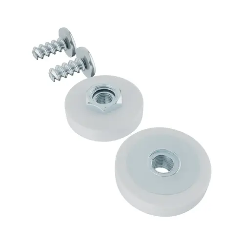 Shower Door Roller Flat 7/8" Pair White