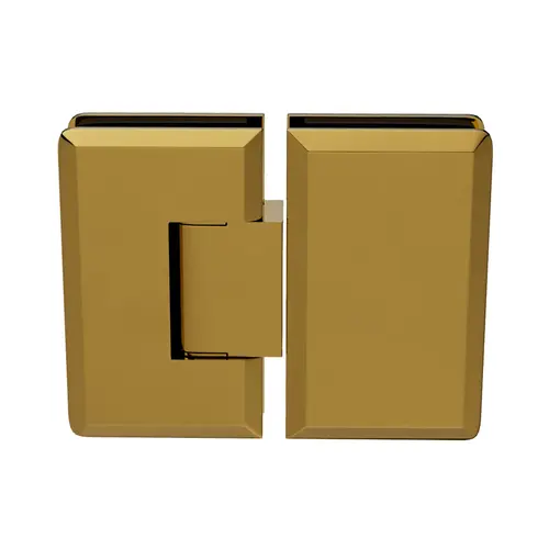 Adjustable Glass To Glass Mount Shower Door Hinge 180 Degrees 3/8" and 1/2" Glass Thickness Lifetime Brass Finish