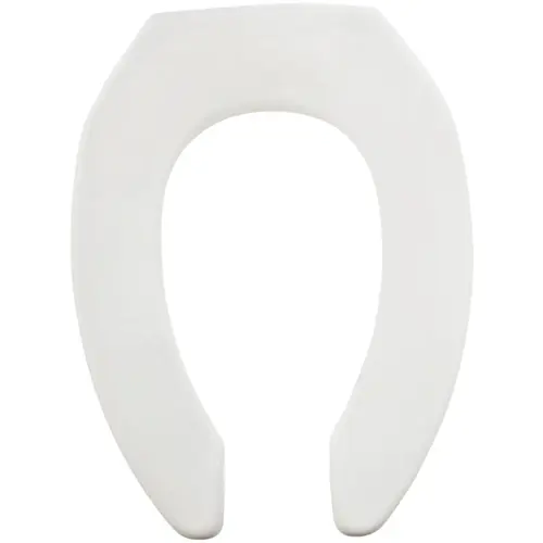 Commercial STA-TITE Elongated Open Front White Molded Plastic Toilet Seat Commercial STA-TITE Elongated Open Front White Molded Plastic Toilet Seat