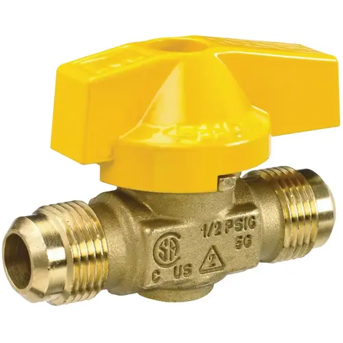 1/2 In. Flare x 1/2 In. Flare Brass Gas Ball Valve 1/2 In. Flare x 1/2 In. Flare Brass Gas Ball Valve