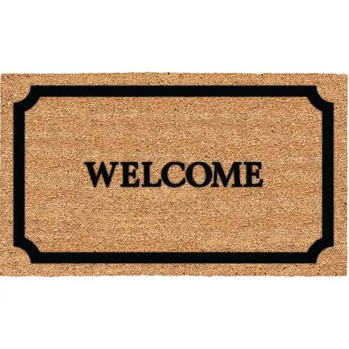Welcome 18 In. x 30 In. Coir/Vinyl Door Mat Tan