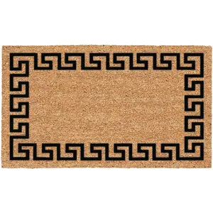 Americo Home 77FLGKY830 Greek Key 18 In. x 30 In. Coir/Vinyl Door Mat Brown