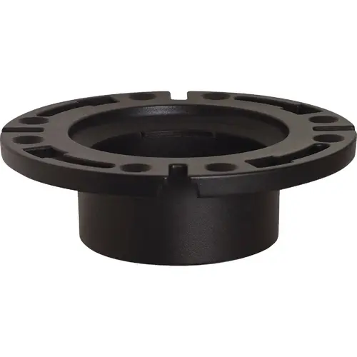 4 In. Hub ABS Open Toilet Flange w/1-Piece Plastic Ring 4 In. Hub ABS Open Toilet Flange w/1-Piece Plastic Ring