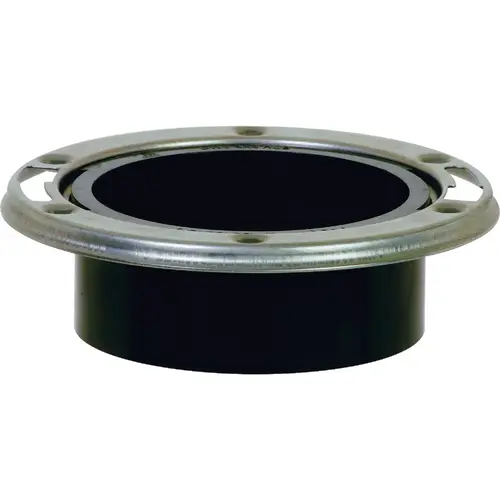 3 In. Hub/Inside 4 In. ABS Open Toilet Flange w/SS Swivel Ring 3 In. Hub/Inside 4 In. ABS Open Toilet Flange w/SS Swivel Ring