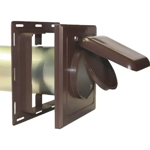 4 In. Brown Plastic J-Block Dryer Vent Hood