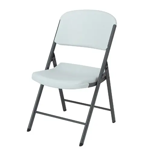 Contoured Folding Chair, White