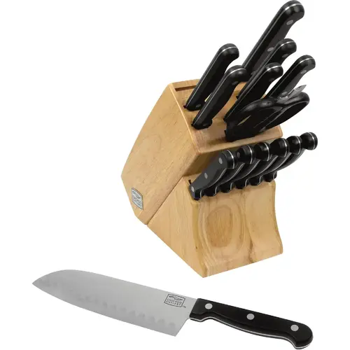 Essentials Knife Set with Block (15-Piece)