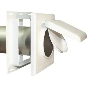 No-Pest NPJW 4 In. White Plastic J-Block Dryer Vent Hood