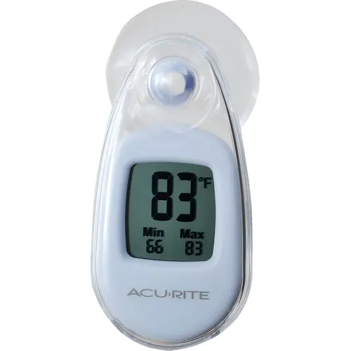 Digital -4 deg to 158 deg Fahrenheit White Window Thermometer