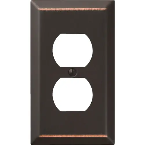 1-Gang Stamped Steel Outlet Wall Plate, Aged Bronze 1-Gang Stamped Steel Outlet Wall Plate, Aged Bronze