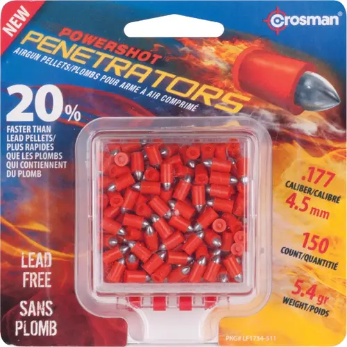 PowerShot Penetrators .177 Cal. Pointed 5.4 Grain Pellet Ammunition - pack of 150