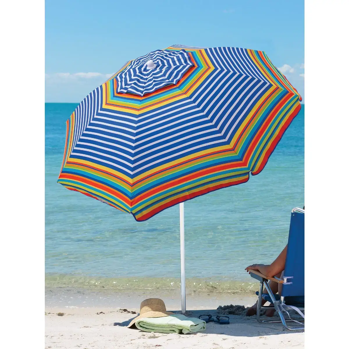 Rio Brands 6 Ft. Beach Tilt Umbrella UB78-2002PK5 Rio Brands 6 Ft. Beach Tilt Umbrella UB78-2002PK5