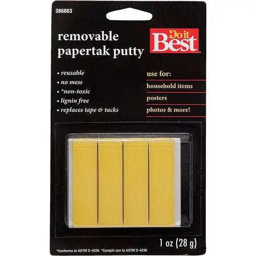 1 Oz. Yellow Reusable Papertak Putty 1 Oz. Yellow Reusable Papertak Putty