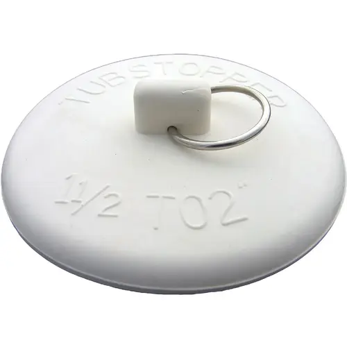 1-1/2 In. to 2 In. White Ruber Bathtub Drain Stopper 1-1/2 In. to 2 In. White Ruber Bathtub Drain Stopper