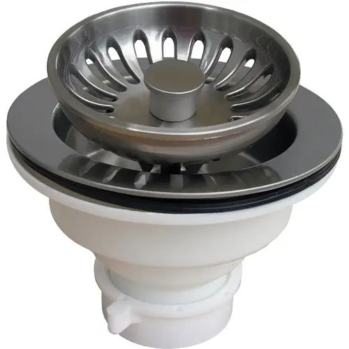 3-1/2 In. Heavy-Duty Basket Strainer Assembly, Satin Nickel 3-1/2 In. Heavy-Duty Basket Strainer Assembly, Satin Nickel