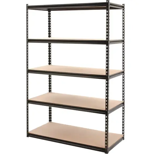 Z-Beam 48 In. x 72 In. x 24 In. Black Steel 5-Tier Shelving Z-Beam 48 In. x 72 In. x 24 In. Black Steel 5-Tier Shelving