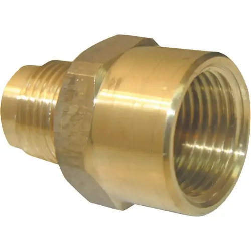 5/8 In. F x 1/2 In. M Brass Flare Adapter 5/8 In. F x 1/2 In. M Brass Flare Adapter