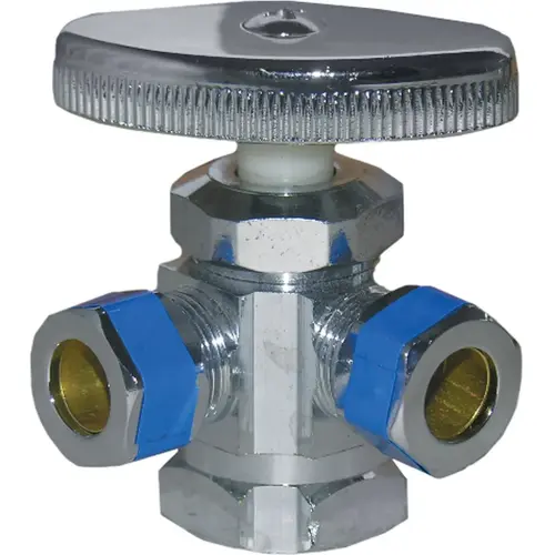 1/2 In. IP x 3/8 In. Compression x 3/8 In. Compression Multi-Turn Style Angle Valve 1/2 In. IP x 3/8 In. Compression x 3/8 In. Compression Multi-Turn Style Angle Valve