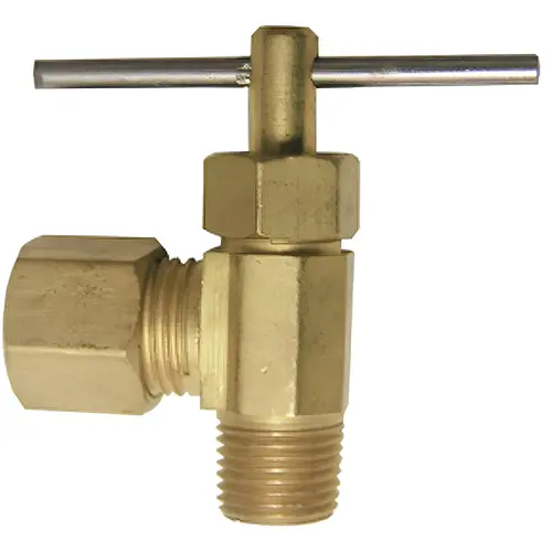 1/4 In. C x 1/8 In. MIP Brass Angle Needle Valve 1/4 In. C x 1/8 In. MIP Brass Angle Needle Valve