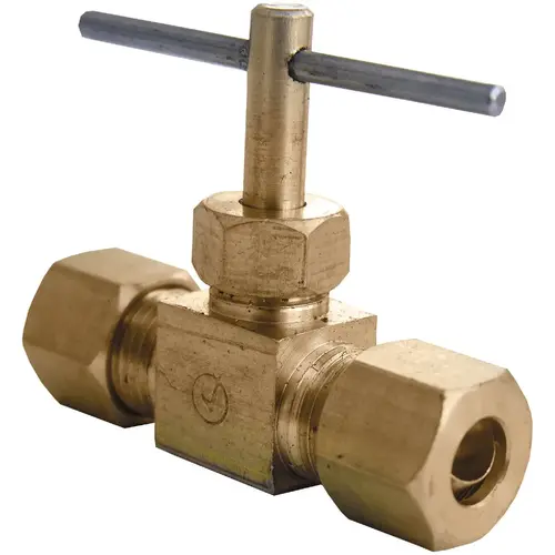 1/4 In. C x 1/4 In. C Brass Straight Needle Valve