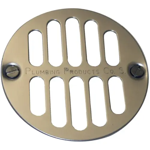 3-1/2 In. Chrome Plated Shower Drain Strainer for Tile Installations, 2 In. FPT Outlet 3-1/2 In. Chrome Plated Shower Drain Strainer for Tile Installations, 2 In. FPT Outlet