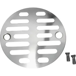 Lasco 03-1247 3-1/2 In. Chrome Plated Grill Shower Drain Strainer