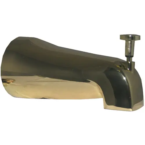 1/2 In. FPT Polished Brass Bathtub Spout with Diverter 1/2 In. FPT Polished Brass Bathtub Spout with Diverter