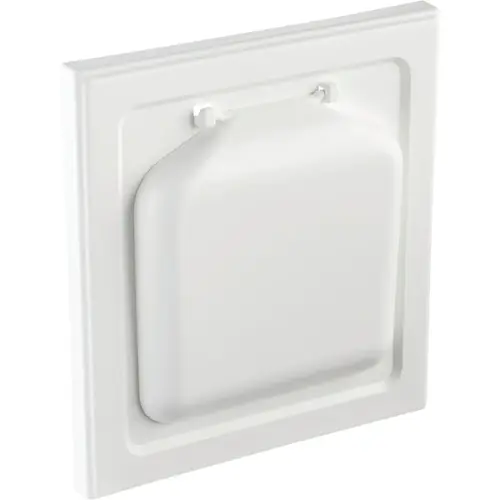 4 In. White Plastic Wide Mount Dryer Vent Hood
