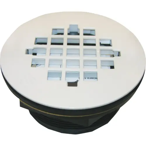 2 In. Plastic Shower Drain for Fiberglass Shower with Plastic Strainer