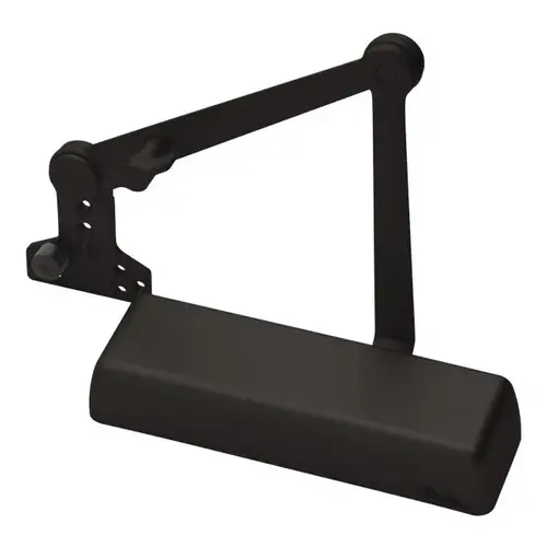 Heavy Duty Hold Open Door Closer with Parallel Arm, Thumbturn, and Removable Stop Dark Bronze Finish