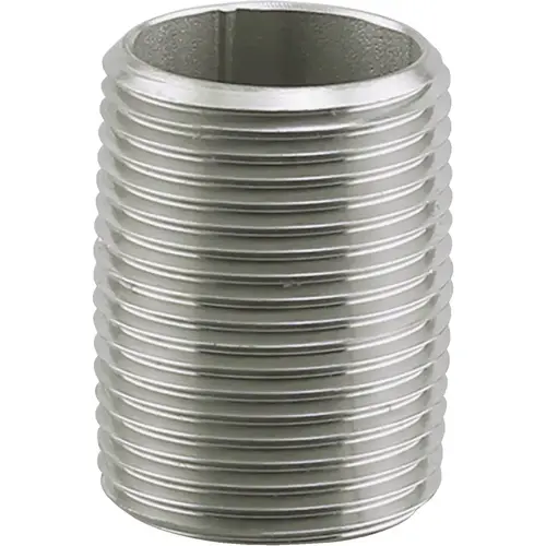 PLUMB-EEZE 1 In. MIP x Close Stainless Steel Nipple PLUMB-EEZE 1 In. MIP x Close Stainless Steel Nipple