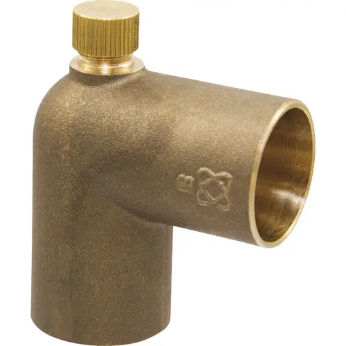3/4 In. CxC 90 Deg. Copper Drain Elbow w/Cap (1/4 Bend) 3/4 In. CxC 90 Deg. Copper Drain Elbow w/Cap (1/4 Bend)