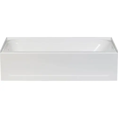 Topaz 60 In. L x 30 In. W x 16-1/2 In. D Left Drain Bathtub in White