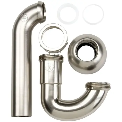 1-1/2 in. ABS Decorative Brushed Nickel P-Trap with 1-1/4 in. Reducer Washer 1-1/2 in. ABS Decorative Brushed Nickel P-Trap with 1-1/4 in. Reducer Washer