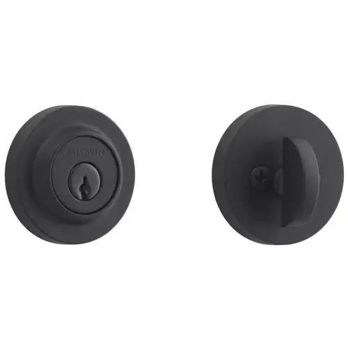 Single Cylinder Contemporary Round Deadbolt with 6AL Latch and Dual Strike Satin Black Finish Single Cylinder Contemporary Round Deadbolt with 6AL Latch and Dual Strike Satin Black Finish