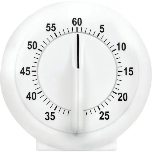 60-Minute White Long Ring Timer 60-Minute White Long Ring Timer